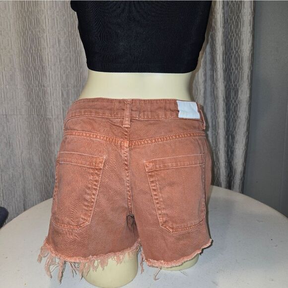 PAIGE Brown Jean Shorts Relaxed Fit Mid-Thigh - Picture 2 of 11
